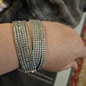 Swarovski Suede Slate Wrap Bracelet New In Box